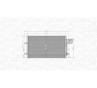 MAGNETI MARELLI 350203915000 condensatore climatizzatore 648x368x16 mm