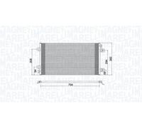 MAGNETI MARELLI 350203941000 condensatore climatizzatore 704x382x16 mm