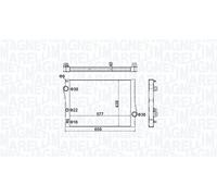 Magneti Marelli Radiatore motore 350213163500 per BMW X5, X6 (E70, E71, F15, F16, F85, E72)