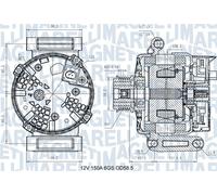 MAGNETI MARELLI Alternatore FORD CITROËN PEUGEOT 2,2 1606430480 1745661 1874992