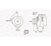MAGNETI MARELLI Alternatore Generatore Per Ford Fiesta VI Transit Connect