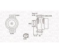 MAGNETI MARELLI Alternatore MERCEDES-BENZ 3,0 2,0 04801250AA 04801250AB 9062700