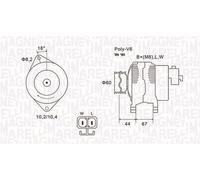 MAGNETI MARELLI Alternatore OPEL 1,7 1204157 8971891120 LR170-509 R1530065