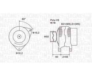 MAGNETI MARELLI Alternatore OPEL VAUXHALL 2,2 2,0 6204105 6204142 6204149