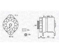 MAGNETI MARELLI Alternatore per IVECO FIAT ALFA ROMEO 2,5 2,8 0000004808509