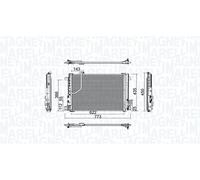 MAGNETI MARELLI Condensatore climatizzatore MERCEDES-BENZ 3,0 2,1 A204.500.01.54