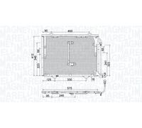 MAGNETI MARELLI Condensatore Climatizzatore Per Mercedes-Benz C-Class W202 S202