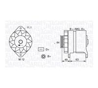 MAGNETI MARELLI Generatore Alternatore 55A 12V Per Lancia Y10 Fiat Regata