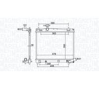 MAGNETI MARELLI Radiatore Acqua Per Toyota Yaris 1.3 Verso S 1.33