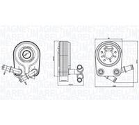 MAGNETI MARELLI Radiatore Olio Adatto Per Fiat Doblo 119 1.9 D Multijet Bravo II