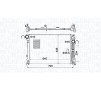 MAGNETI MARELLI Radiatore Raffreddamento motore MERCEDES-BENZ 1,8 3,5