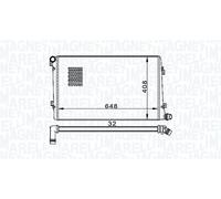 MAGNETI MARELLI Radiatore Raffreddamento motore VW SEAT SKODA 2,0 1,9 3C0121253S