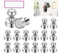 Magneti Neodimio, 16 Pezzi Magneti per Frigorifero, Magneti Neodimio Magnete Potente, Puntine Magnetiche Mini, Calamite Potenti, Magneti, Adatti per Lavagne Bianche, Frigoriferi, Cucina, 12 X 16mm