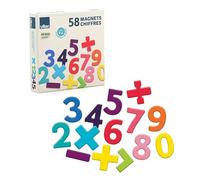 Magneti Numeri 58 Pezzi in Legno Gioco Educativo per Bambini dai 3 Anni | Numeri magnetici colorati | apprendimento ludico del calcolo | utilizzabili su lavagna o frigorifero | regalo astuto oggi