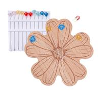Magneti per aghi | Organizzatore di aghi | Guarigione in legno con disegno floreale per artigianato ricamo a maglia a punto croce