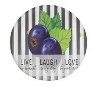 Magneti per frigorifero con scritta in inglese "Laugh Every Day Love beyond Words Live More Worry Less Glass - Graziosi adesivi rotondi per frigorifero, a forma di frutta, per scuola, ricordi
