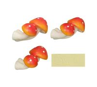 Magneti per il frigo - Design in materiale di resina resistente, set di 3 decorazioni murali a forma di funghi colorati, display visivo realizzato a mano, affidabile strumento per appendere in