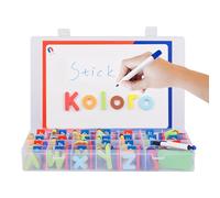 Magneti Per L'apprendimento 'alfabeto | Kit Di Ortografia Con Lettere Magnetiche Colorate - Set Educativo Colorato Con Lavagna Magnetica Su Entrambi I Lati, Lettere Magnetiche Con Scatola Portaogg