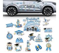 Magneti per laurea, 16 pezzi, decorazione impermeabile, 120 g, set di adesivi a tema crociera, calamite da frigorifero per auto 2026, per frigorifero, computer, feste, scuola elebrazioni