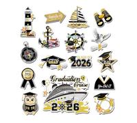 Magneti per laurea, 16 pezzi, decorazione impermeabile, 120 g, set di adesivi a tema crociera, calamite da frigorifero per auto 2026, per frigorifero, computer, feste, scuola elebrazioni