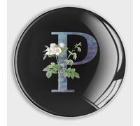 Magneti rotondi in vetro con lettera dell'alfabeto P con monogramma e lettera dell'alfabeto floreale ad acquerello piccoli magneti rotondi per frigorifero, armadietto, scuola, casa, cucina, ufficio