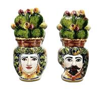 Magneti Siciliani, Teste di Moro, Ficodindia, Cannolo siciliano, Ruota carretto, Carretto Siciliano, Magneti Souvenir, Regalo (Teste di moro coppia)