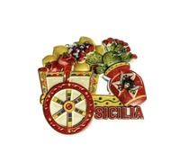 Magneti Siciliani, Teste di Moro, Ficodindia, Cannolo siciliano, Ruota carretto, Carretto Siciliano, Magneti souvenir, regalo, da collezione (Carretto_siciliano)