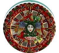 Magneti Siciliani, Teste di Moro, Ficodindia, Cannolo siciliano, Ruota carretto, Carretto Siciliano, Magneti souvenir, regalo, da collezione (Ruota_carretto)