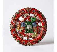 Magneti Siciliani Teste di Moro Ficodindia Cannolo Siciliano Ruota Carretto Souvenir da Collezione in Resina (Ruota_carretto)