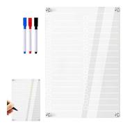 Magnetic Acrylic Dry Erase Board, 20x30cm Clear Fridge Whiteboard, Easy Install Accessory for Writing Notes Reminders Kitchen Home Office Vehicles Small Spaces
