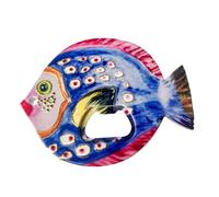 Magnetic Beer Cap Opener - Unique Fish Shape Bottle Remover, Strong Fridge Magnet Sticker, Decorative Novelty Kitchen Gadget, Metal Accessory For Bottles | Great For Home Counter, Office Breakroom