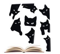 Magnetic Bookmarks Set | 8 Black Cat Bookmarks For Women, Students & Teachers | Cute Non-Slip Page Clips For Books, Journals, Textbooks
