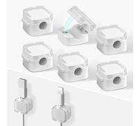 Magnetic Cable Clips 6 Pezzi，Fermacavi Adesivi，Cable Management，Spina per il Cavo di Ricarica Del Telefono Cellulare da Tavolo Organizer Cavi（Bianco）