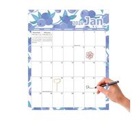 Magnetic Calendar - 2026 12-Month Daily Calendar for School and Office, Smudge-Proof Schedule Board with Countdown Punch-In Planner, Wall Organizer for Kitchen, Living Room, 14,49 x 11,5 Inches