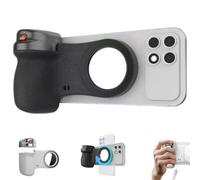 Magnetic Camera Grip for Cell Phone, Fun Shot Camera Grip with Detachable Control and Fill Light, 360 Degree Rotatable Magnetic Selfie Grips Mobiles Holding Handle for Outdoor Indoor Travel