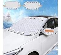 Magnetic Car Anti-Snow Cover, Car Windscreen Cover for Winter with Wing Mirror Covers, Front Windshield Cover for Anti Frost, Ice, Snow, Rain & Sun, Fits Cars & Suvs (built-in 10 magnets), M)