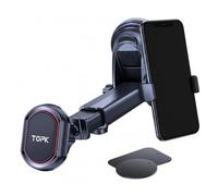 Magnetic Car Phone Holder, Dashboard Mount with Powerful Suction Extended Arm for iPhone 15 14 13 12 Samsung Google Smartphones Black