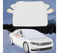 Magnetic Car Windshield Snow Cover, Thickened Car Windscreen Cover for Winter, Windscreen Covers Frost, with 9 Hidden Magnets&Side Wing Mirror Covers, Strap Design for Cars Suvs (170*143cm)