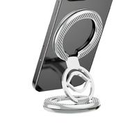 Magnetic Cell Phone Ring Holder - Finger Grip Stand | 4x4cm Rotating Smartphone Mount with Swivel Function, Metal Ring with Adjustable Spin, Desk Accessory with Video Recording Angle, Phone Support