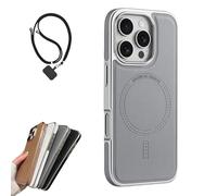 Magnetic Charging Leather Case for iPhone,Genuine Leather Phone Case,Compatible with MagSafe Wireless Charging,Ultra Thin Case for iPhone 16/15/14/13 Pro Max (Silver-Gray,For iphone 16ProMaX)