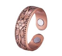 Magnetic Copper Ring - Open Band Design | Plum Blossom Style, Adjustable