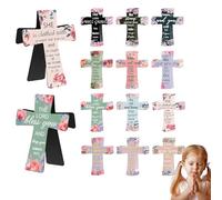 Magnetic Cross Bookmarks Christian Gift Set with Inspirational Scripture for Bible Study Groups & Women Readers - Perfect Personalized Church & School Bookmark (12Pcs)