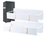 Magnetic Cup Holder For Fridge, 2-Piece Magnetic Water Bottle Shelf With 4 Hooks, Space-Saving Mug Organizer, Perfect For Refrigerator Washing Machine Microwave Oven, Easy To Relocate