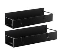 Magnetic Cup Holder Fridge, 2 Pack Water Bottle Organizer Shelf with 4 Hook, Vertical & Removable Hooks, Strong Magnet Mug Rack for Refrigerator, Washing Machine, Microwave Oven, Space-Saving Kitchen
