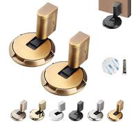 Magnetic Door Stop, Door Stoppers Magnetic, 2024 New Punch-Free Mechanical Silent Floor Door Stop, Heavy Duty Adjustable Magnetic Door Stoppers For Bottom Of Door (Gold,2PCS)