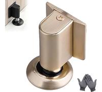 Magnetic Door Stopper, 2026 New Door Wedge Stopper, Upgrade Magnetics Doors Stoppers for Bottom, No Drill Invisible Doorstops for Inside Doors, Heavy Duty Magnetic Catch Holder (Gold)