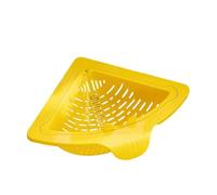 Magnetic Drain Filter Basket Sink Strainer - PP 17.5x17.5x9cm Triangle Design - No Drill Kitchen Sponge Holder Food Waste Collector - Twist Open Bottom