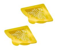 Magnetic Drainage & Filter Basket, Magnetic Suction Corner Sink Strainer, Triangular Sink Strainer Punch-Free Installation, for Draining & Storage (2PCSYellow)