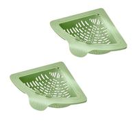 Magnetic Drainage & Filter Basket, Magnetic Suction Corner Sink Strainer, Triangular Sink Strainer Punch-Free Installation, for Draining & Storage (2PCSGreen)