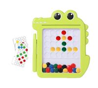 Magnetic Drawing Board Kids - Crocodile Shaped Magnetic Dot Game, STEM Learning Activity Toy, Portable Reusable Drawing and Puzzle Board | Educational Creativity Accessory, Road Trip Travel Play